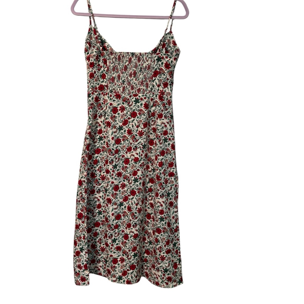 Floral Red and White Spaghetti Strap Sundress